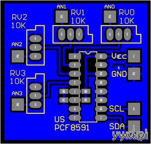 PCF8591 - 4-CH AC 8 bit, I2C