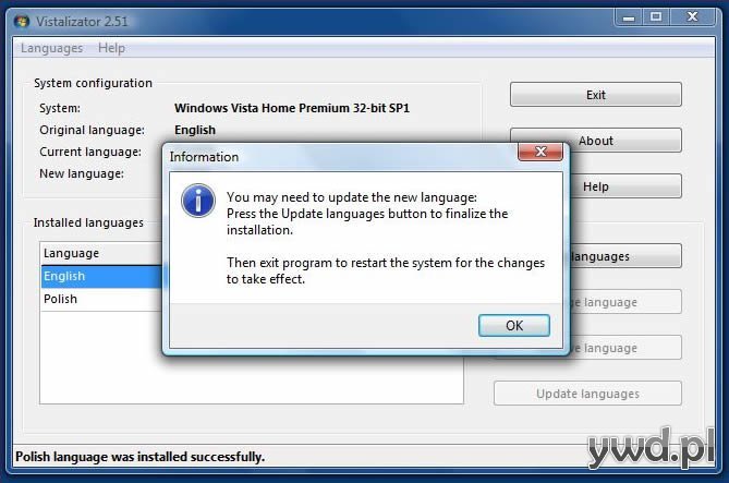Pakiet lokalizacyjny w Vista HP